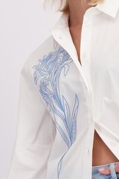 Détail de Blouse blanche avec détail bleu clair de D'Auvry pour Femmes