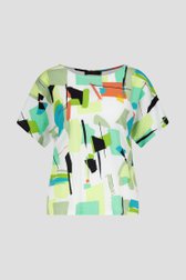 Blouse blanche avec imprimé coloré de Claude Arielle pour Femmes