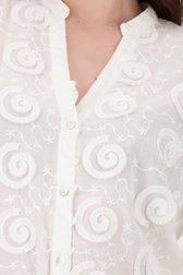 Blouse blanche avec motif brodé élégant de Geisha pour Femmes