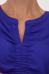 Blouse bleu à col en V de Claude Arielle pour Femmes