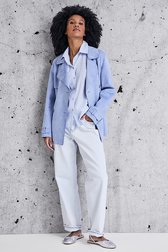 Blouse bleu clair avec strass de Geisha pour Femmes