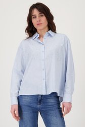 Blouse bleu clair avec strass de Geisha pour Femmes