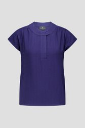 Blouse bleu foncé à manches courtes de AC by Annelien Coorevits pour Femmes