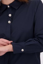 Détail de Blouse bleu foncé avec boutons argentés de JDY pour Femmes