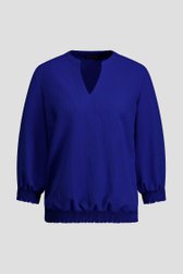 Photo produit 1 de Blouse bleu royal à manches 3/4 de Claude Arielle pour Femmes