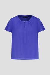 Blouse bleu violet à manches papillon courtes de Claude Arielle pour Femmes