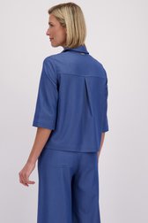 Le dos de Blouse bleue à look denim de Claude Arielle pour Femmes