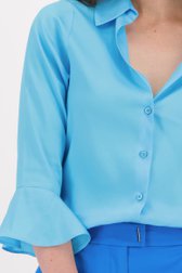Blouse bleue à manches 3/4 élégantes de More & More pour Femmes