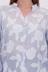 Détail de Blouse bleue à rayures et motif feuilles de ONLY Carmakoma pour Femmes