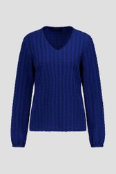 Photo produit 1 de Blouse bleue avec col en V de Claude Arielle pour Femmes