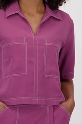 Blouse bordeaux à manches courtes de Louise pour Femmes