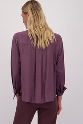 Le dos de Blouse bordeaux à manches longues de Liberty Island pour Femmes