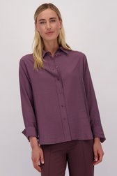 Le devant de Blouse bordeaux à manches longues de Liberty Island pour Femmes