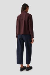 Le dos de Blouse bordeaux à motif rayé de Opus pour Femmes