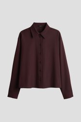 Photo produit 1 de Blouse bordeaux à motif rayé de Opus pour Femmes