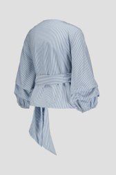 Blouse croisée à rayures bleues de More & More pour Femmes
