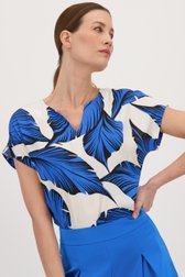 Blouse écrue à imprimé de feuilles bleues de D'Auvry pour Femmes