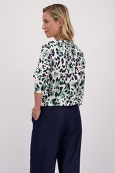 Le dos de Blouse écrue à imprimé vert de Claude Arielle pour Femmes