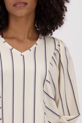 Blouse écrue à rayures et manches chauve-souris de Louise pour Femmes