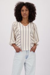 Blouse écrue à rayures et manches chauve-souris de Louise pour Femmes