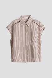 Photo produit 1 de Blouse écrue à rayures rouges de Opus pour Femmes