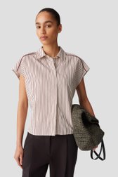 Le devant de Blouse écrue à rayures rouges de Opus pour Femmes