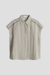 Photo produit 1 de Blouse écrue à rayures vertes de Opus pour Femmes