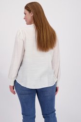 Le dos de Blouse écrue avec détail décoratif en crochet de Yest Curve pour Femmes