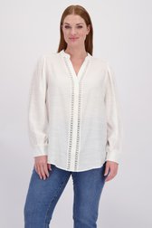 Le devant de Blouse écrue avec détail décoratif en crochet de Yest Curve pour Femmes