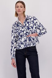 Le devant de Blouse en coton bleue à imprimé floral de More & More pour Femmes