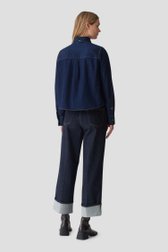 Le dos de Blouse en denim bleu foncé avec ruban à nœuds de Opus pour Femmes