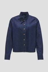 Photo produit 1 de Blouse en denim bleu foncé avec ruban à nœuds de Opus pour Femmes