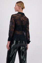 Le dos de Blouse en dentelle vert foncé de D'Auvry pour Femmes