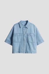 Blouse en jean bleu à manches 3/4	 de Opus pour Femmes
