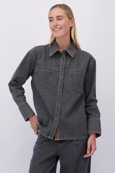 Le devant de Blouse en jean grise de Liberty Island Denim pour Femmes