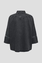 Blouse en jean noire avec strass de Only Carmakoma pour Femmes