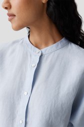 Détail de Blouse en lin bleu clair à manches 3/4 de Opus pour Femmes