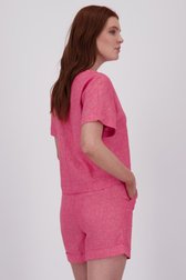 Blouse en lin corail à col en V de Libelle pour Femmes