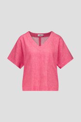 Blouse en lin corail à col en V de Libelle pour Femmes