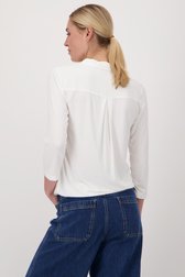 Blouse fine blanche à taille élastiquée de Liberty Island pour Femmes