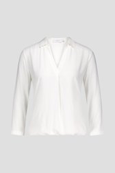 Blouse fine blanche à taille élastiquée de Liberty Island pour Femmes