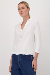 Blouse fine blanche à taille élastiquée de Liberty Island pour Femmes