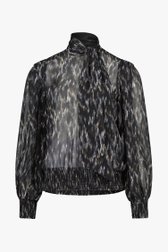 Blouse fine noire transparent de Louise pour Femmes