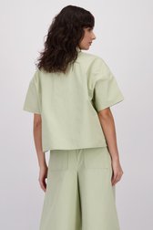 Le dos de Blouse gris-vert à manches courtes de Louise pour Femmes