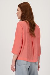 Blouse in koraal met 3/4 mouwen van Libelle voor Dames