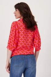 Blouse in koraal met paarse en oranje print van Geisha voor Dames
