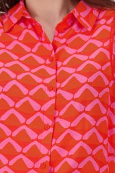 Blouse in koraal met paarse en oranje print van Geisha voor Dames