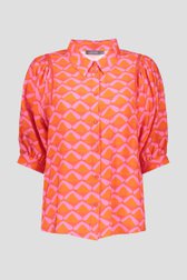Blouse in koraal met paarse en oranje print van Geisha voor Dames