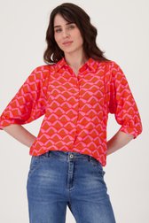 Blouse in koraal met paarse en oranje print van Geisha voor Dames