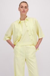 Le devant de Blouse jaune clair en lin de Liberty Island pour Femmes